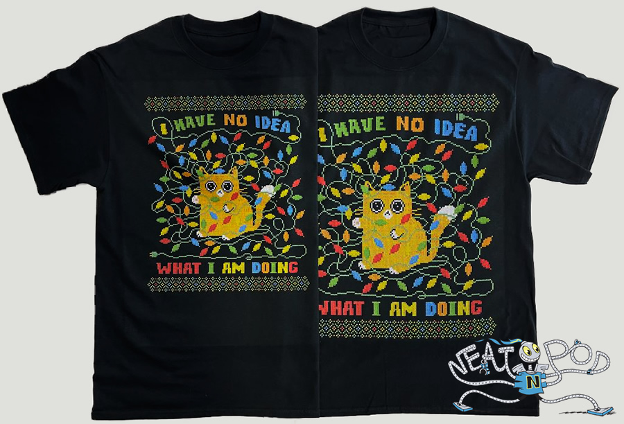 Fine lines, fades, splatter and smoke effects printed with DTG