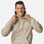 Model wearing Gildan 18500 Heavy Blend Hoodie Big and Tall