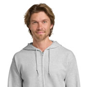 Model wearing Gildan 18600 Heavy Blend Full-Zip Hoodie