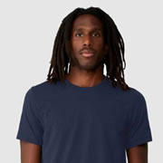 Model wearing Bella Canvas 3001ECO Unisex EcoMax Tee