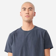 Model wearing Bella Canvas 4810GD Unisex Heavyweight Garment-Dyed Tee