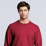 Model wearing Gildan 18000 Sweatshirt