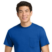 Model wearing Gildan 2300 Ultra Cotton Pocket T-Shirt
