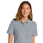 Model wearing Gildan Softstyle Ladies Pique Polo