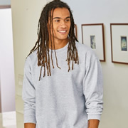 Model wearing Hanes F260 Sweatshirt