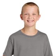 Model wearing Jerzees 363Y Jerzees Classics Youth Cotton T-Shirt