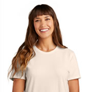 Model wearing Port & Company LPC61 Women's Essential Tee