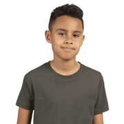 Model wearing Next Level 3310 Youth Cotton T-Shirt