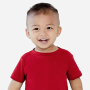 Model wearing Rabbit Skins RS3322 Infant Fine Jersey Tee