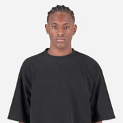 Model wearing Shaka Wear SHGDD Garment-Dyed Drop-Shoulder T-Shirt