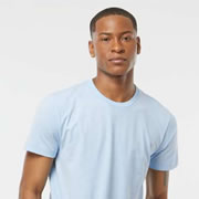 Model wearing Tultex 202 Unisex Fine Jersey T-Shirt