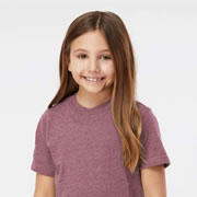 Model wearing Tultex 235 Youth Fine Jersey T-Shirt