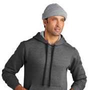 Model wearing Volunteer Knitwear VL130H Chore Fleece Pullover Hoodie