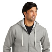 Model wearing Volunteer Knitwear VL130ZH Chore Fleece Full-Zip Hoodie
