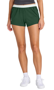 Model wearing Sport-Tek LST311 Women's Jersey Knit Squad Short