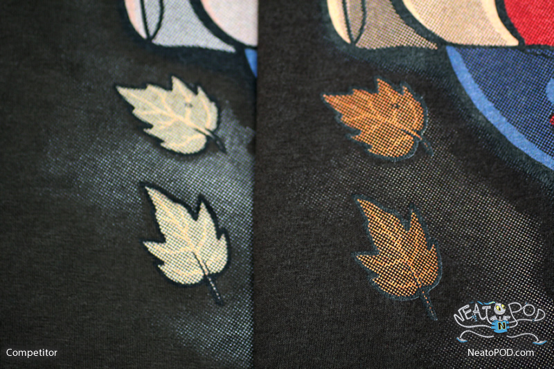 Side-by-side comparison of leaf details