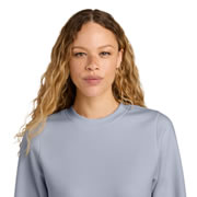 Model wearing District DT6105 Women's VIT Fleece Crew