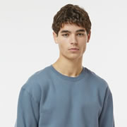 Model wearing Independent Trading IND3000 Unisex Heavyweight Crewneck Sweatshirt